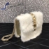 Valentino Rockstud Fur Bag 21cm white 